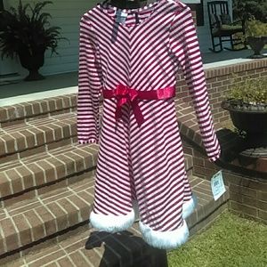 Bonnie Jean red and white stripe holiday dress